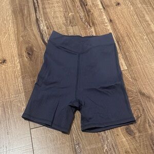 For Love And Lemons Dark Blue Ribbed Bike Shorts
